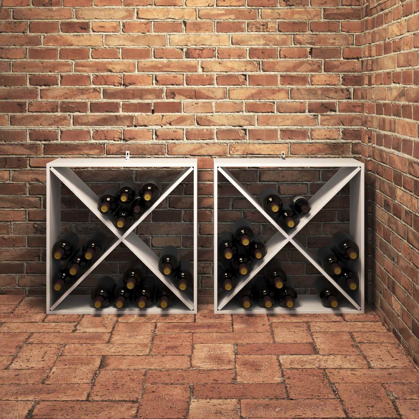 Vinhylle 2 pcs Hvit 62 x 25 x 62 cm Massiv furu