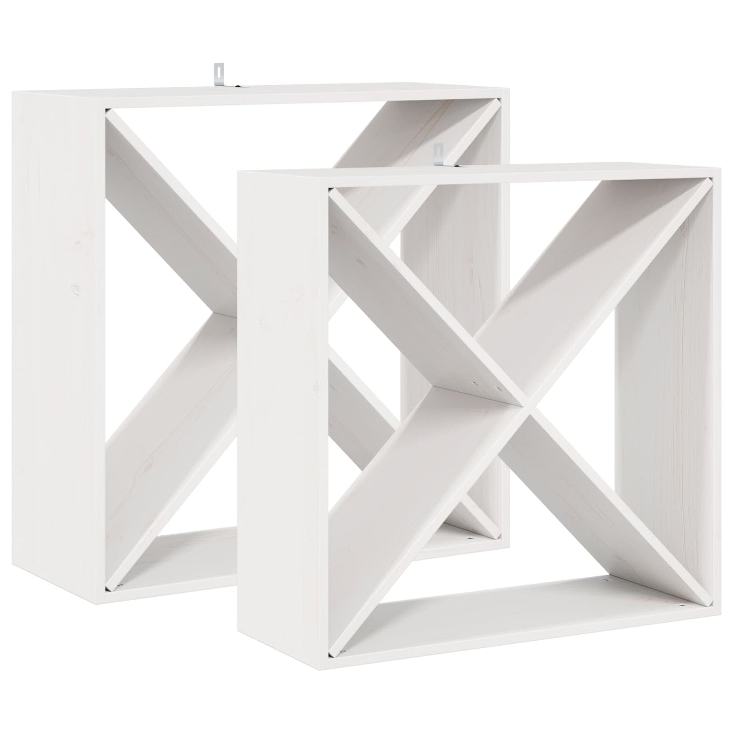 Vinhylle 2 pcs Hvit 62 x 25 x 62 cm Massiv furu