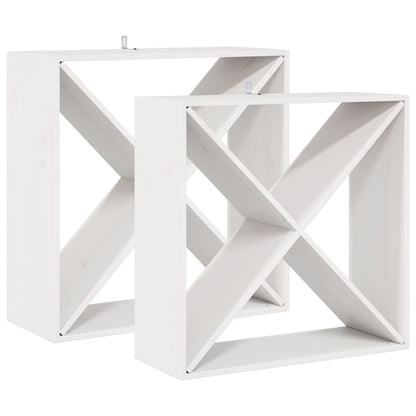 Vinhylle 2 pcs Hvit 62 x 25 x 62 cm Massiv furu