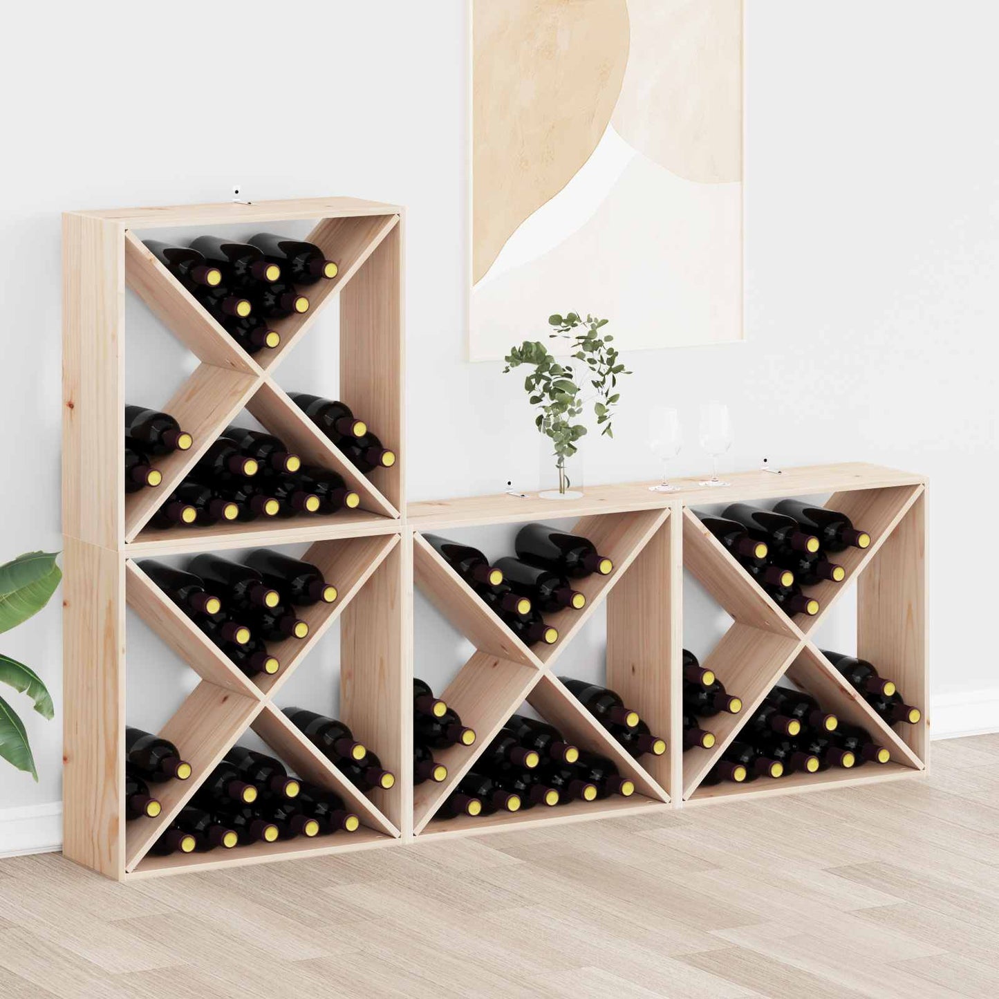 Vinhylle 4 pcs Naturlig 62 x 25 x 62 cm Massiv furu