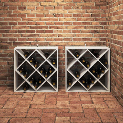 Vinhylle 2 pcs Hvit 62 x 25 x 62 cm Massiv furu