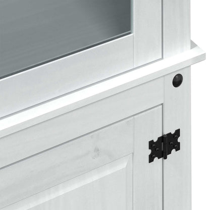 Vitrineskap Hvit 103.5 x 42 x 180 cm Massiv furu