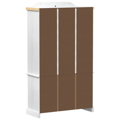 Vitrineskap Hvit 103.5 x 42 x 180 cm Massiv furu