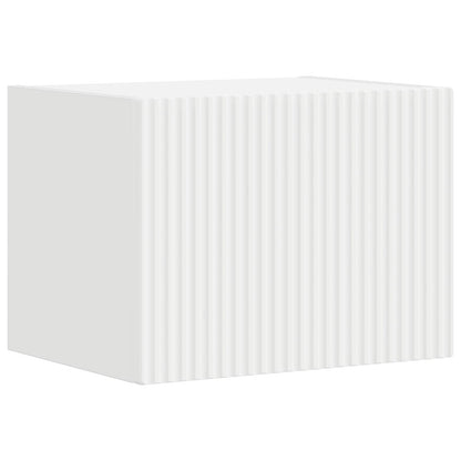 TV vegghyllesett Veggmontert 4 pcs Hvit Konstruert tre