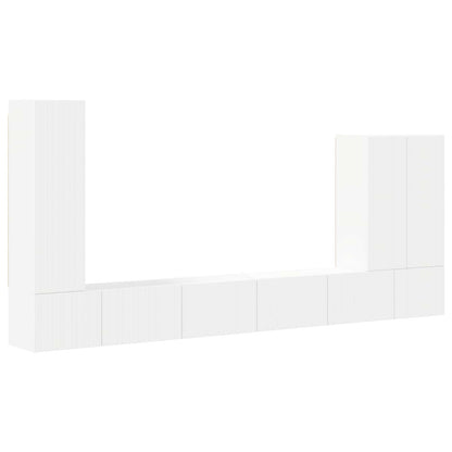 TV vegghyllesett Veggmontert 6 pcs Hvit