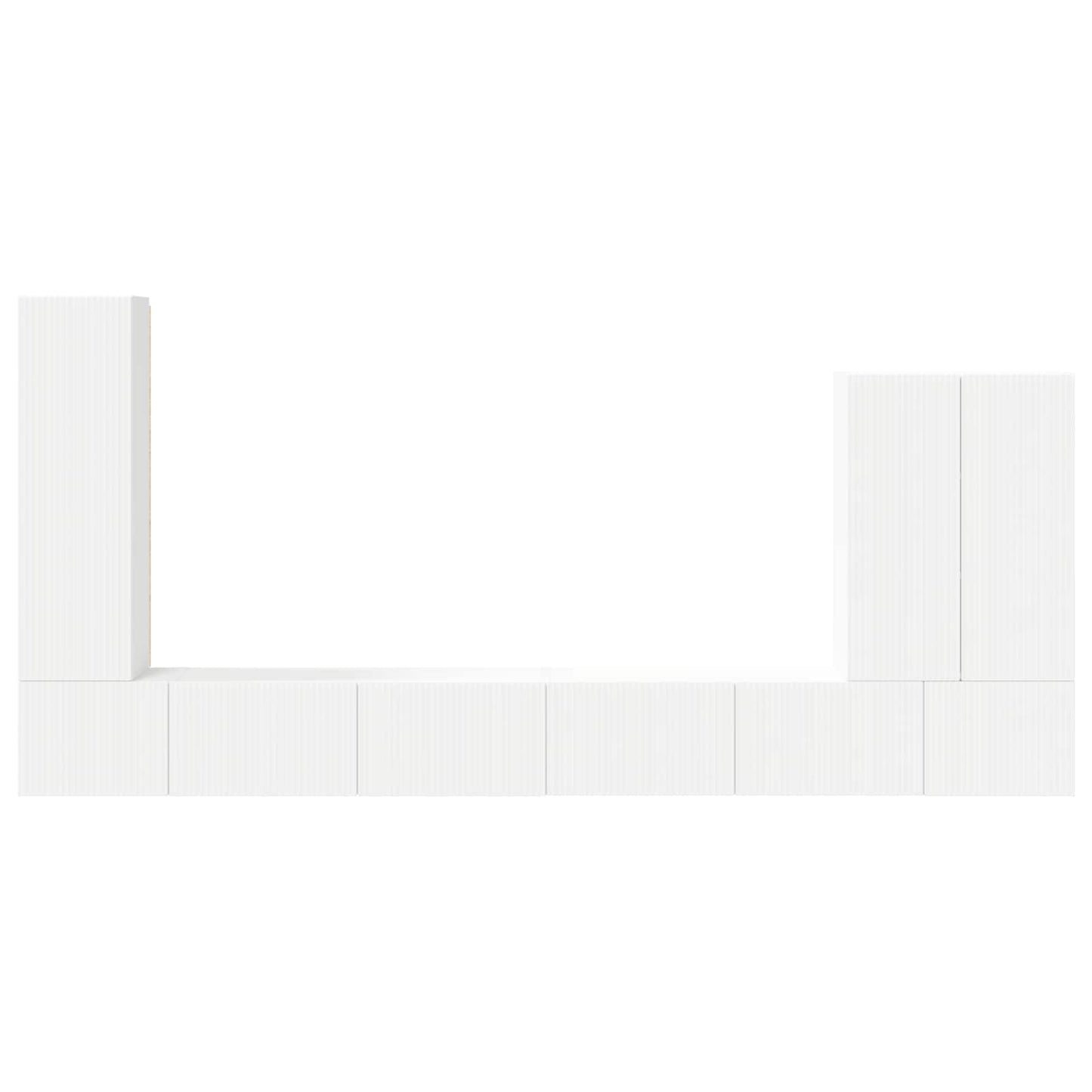 TV vegghyllesett Veggmontert 6 pcs Hvit