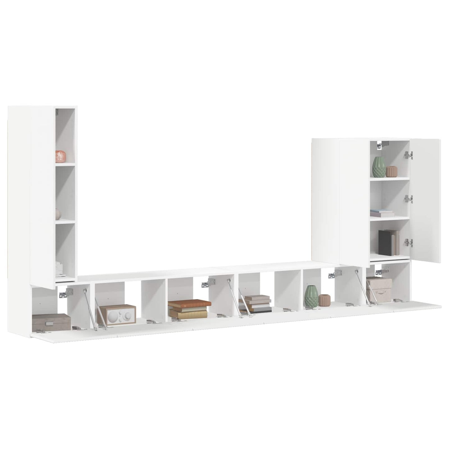 TV vegghyllesett Veggmontert 6 pcs Hvit