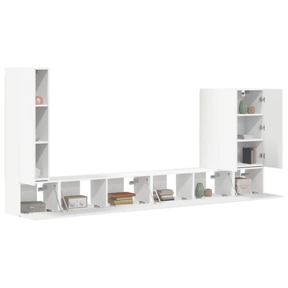 TV vegghyllesett Veggmontert 6 pcs Hvit