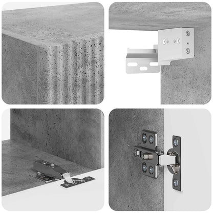 TV-benksett 6 pcs Betonggrå Konstruert tre