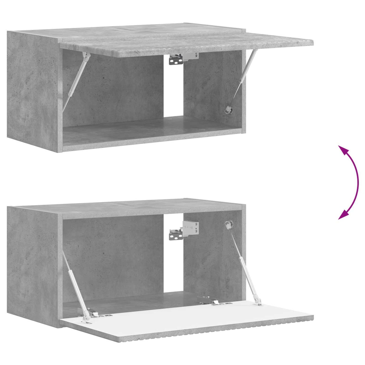 TV-benksett 6 pcs Betonggrå Konstruert tre