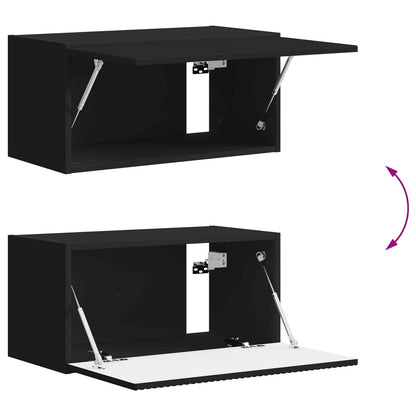 TV-benksett 8 pcs Svart Konstruert tre