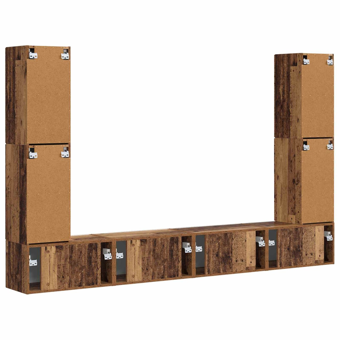 TV-benksett 8 pcs Gamle tre Konstruert tre