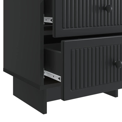 Nattbordskap med skuff Svart 43 x 34,5 x 47,5 cm Konstruert tre