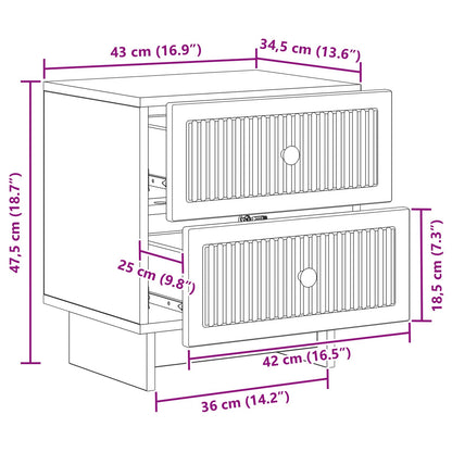 Nattbordskap med skuff Svart 43 x 34,5 x 47,5 cm Konstruert tre