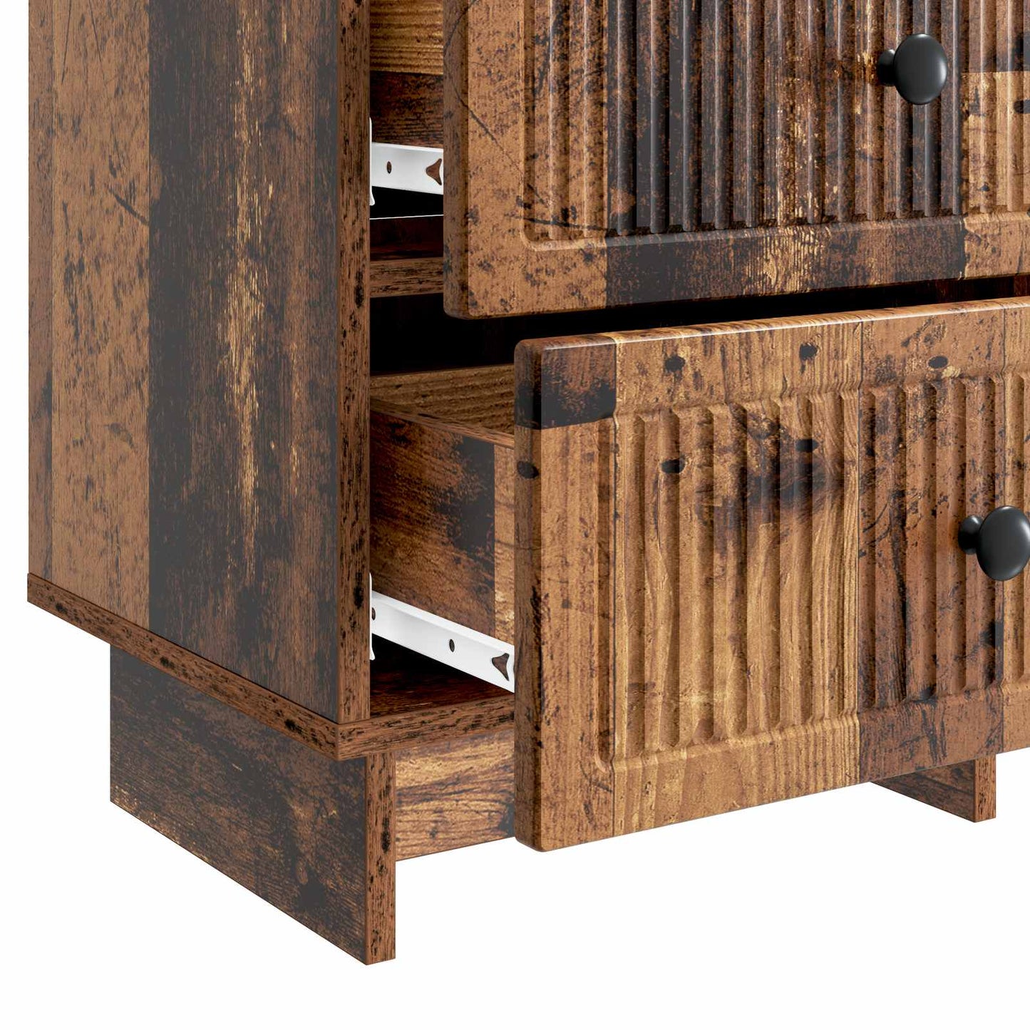 Nattbordskap med skuff 2 pcs Gammelt tre 43 x 34,5 x 47,5 cm