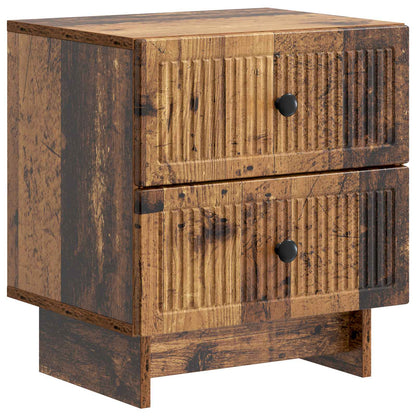 Nattbordskap med skuff 2 pcs Gammelt tre 43 x 34,5 x 47,5 cm