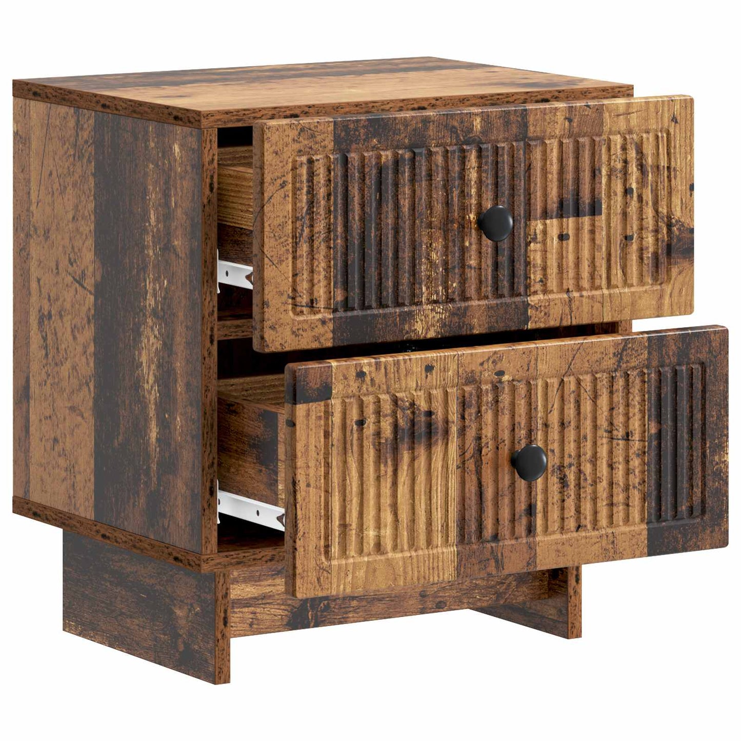 Nattbordskap med skuff 2 pcs Gammelt tre 43 x 34,5 x 47,5 cm