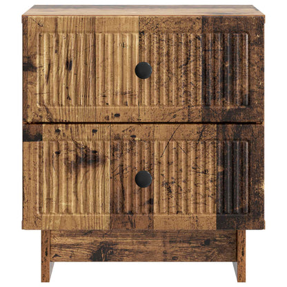 Nattbordskap med skuff 2 pcs Gammelt tre 43 x 34,5 x 47,5 cm