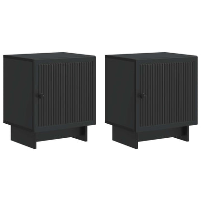 Nattbordskap 2 pcs Svart 43 x 34,5 x 50 cm Konstruert tre
