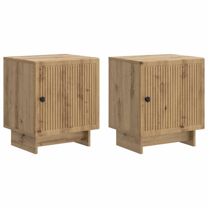 Nattbordskap 2 pcs Artisan eik 43 x 34,5 x 50 cm Konstruert tre