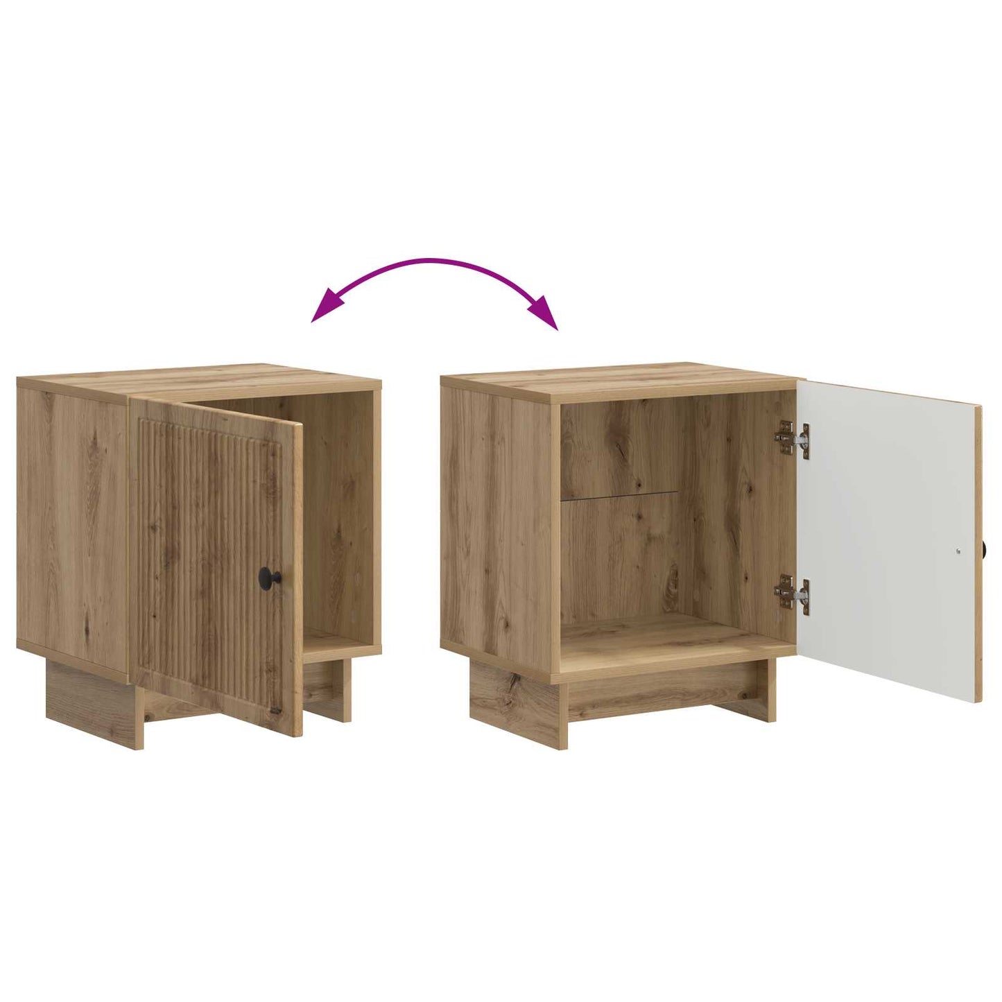 Nattbordskap 2 pcs Artisan eik 43 x 34,5 x 50 cm Konstruert tre