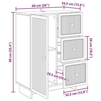 Serviesskap Høgglans hvit 66 x 34,5 x 90 cm Konstruert tre