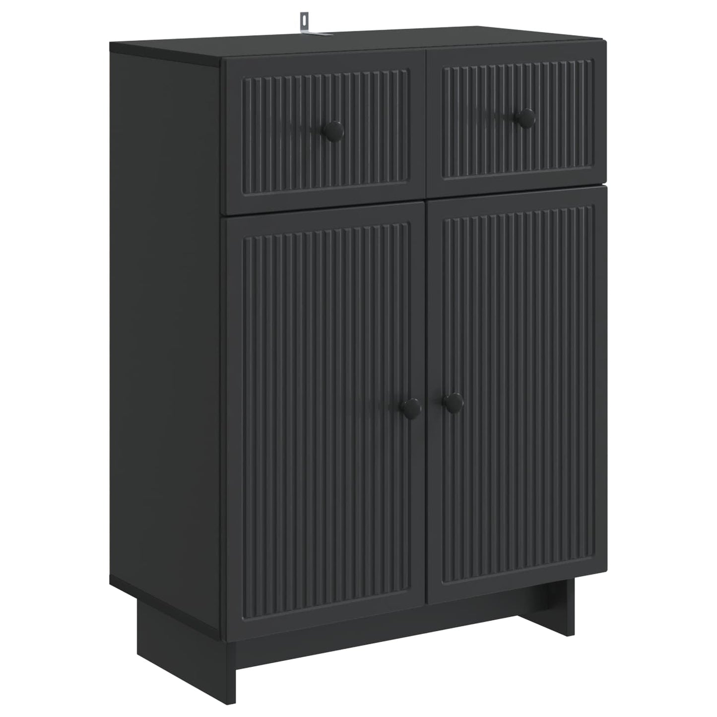 Serviesskap med skuff Svart 66 x 34,5 x 90 cm Konstruert tre