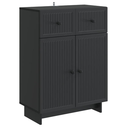 Serviesskap med skuff Svart 66 x 34,5 x 90 cm Konstruert tre
