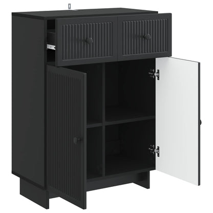 Serviesskap med skuff Svart 66 x 34,5 x 90 cm Konstruert tre