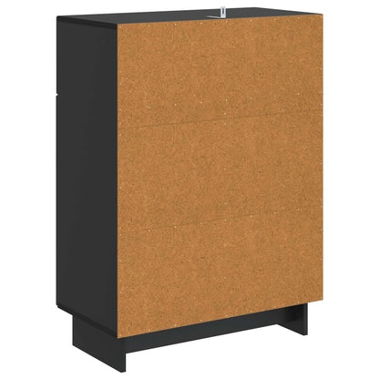 Serviesskap med skuff Svart 66 x 34,5 x 90 cm Konstruert tre