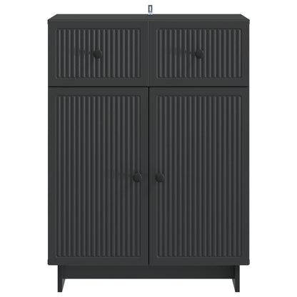 Serviesskap med skuff Svart 66 x 34,5 x 90 cm Konstruert tre