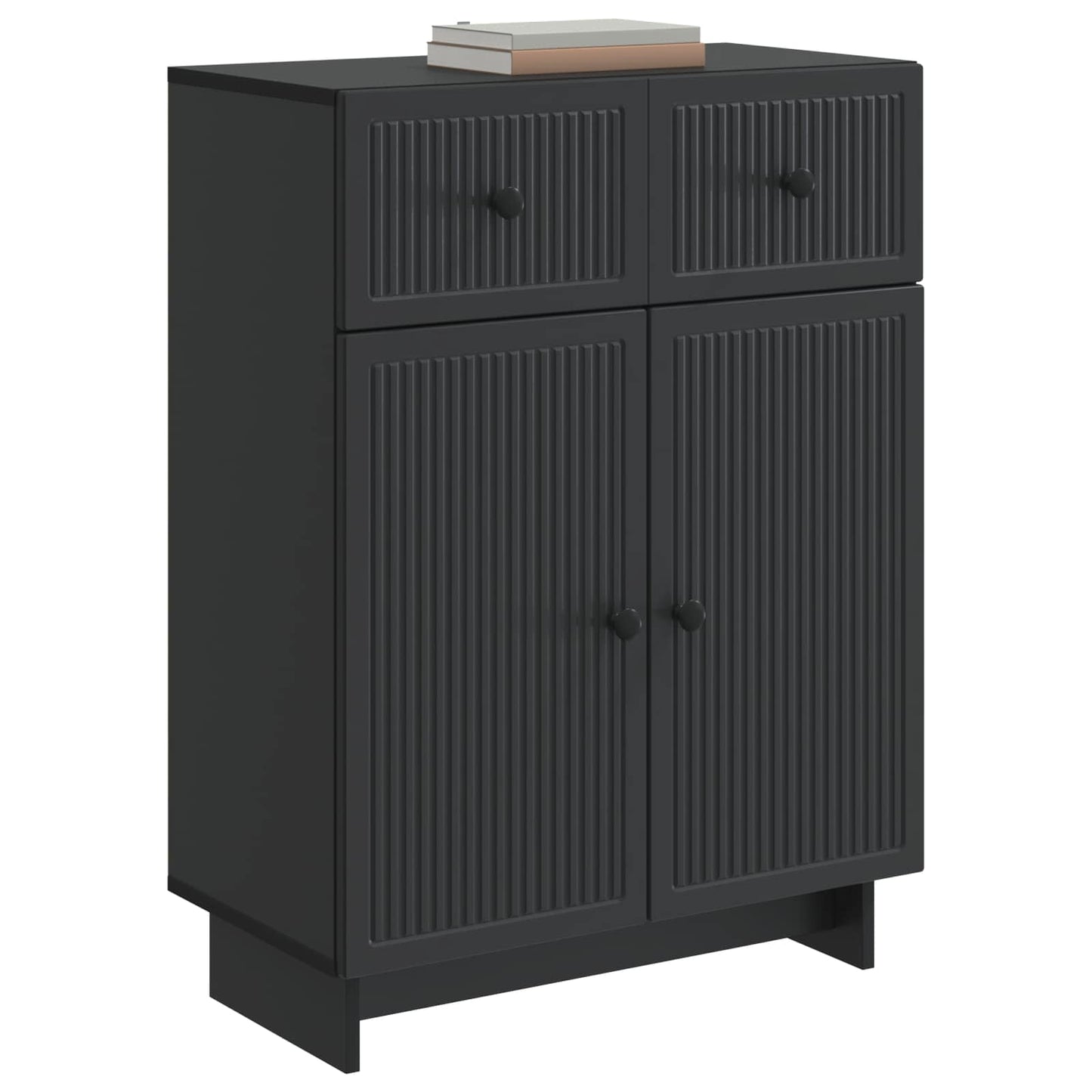 Serviesskap med skuff Svart 66 x 34,5 x 90 cm Konstruert tre