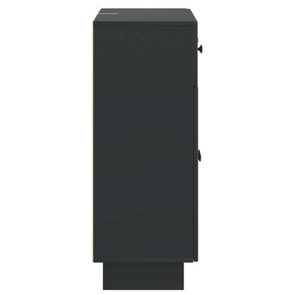 Serviesskap med skuff Svart 66 x 34,5 x 90 cm Konstruert tre