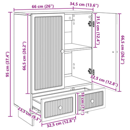 Serviesskap Artisan Eik 66 x 34,5 x 95 cm Konstruert tre