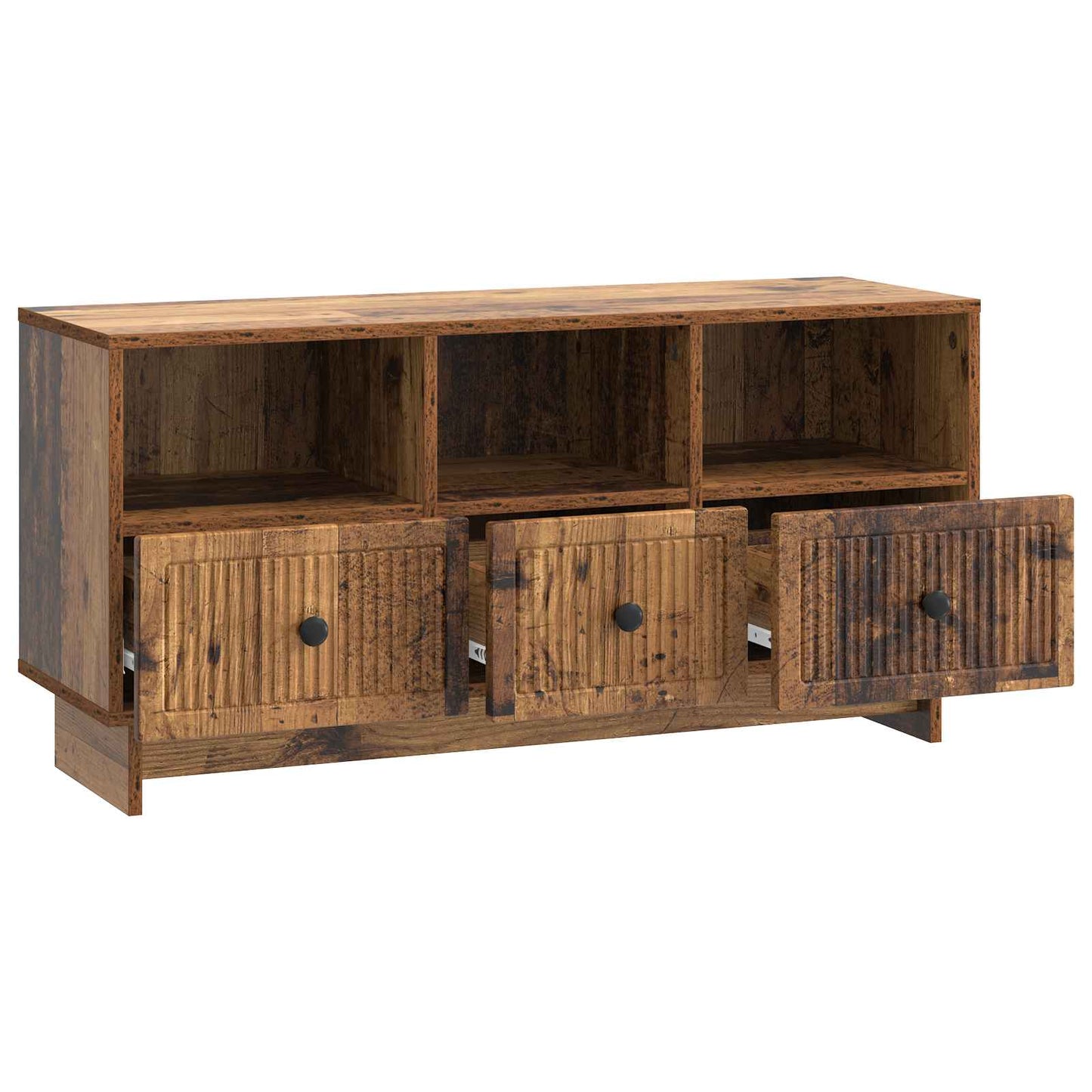 TV-Møbel Gammelt Tre TV-skap med skuff 102 x 34,5 x 50 cm