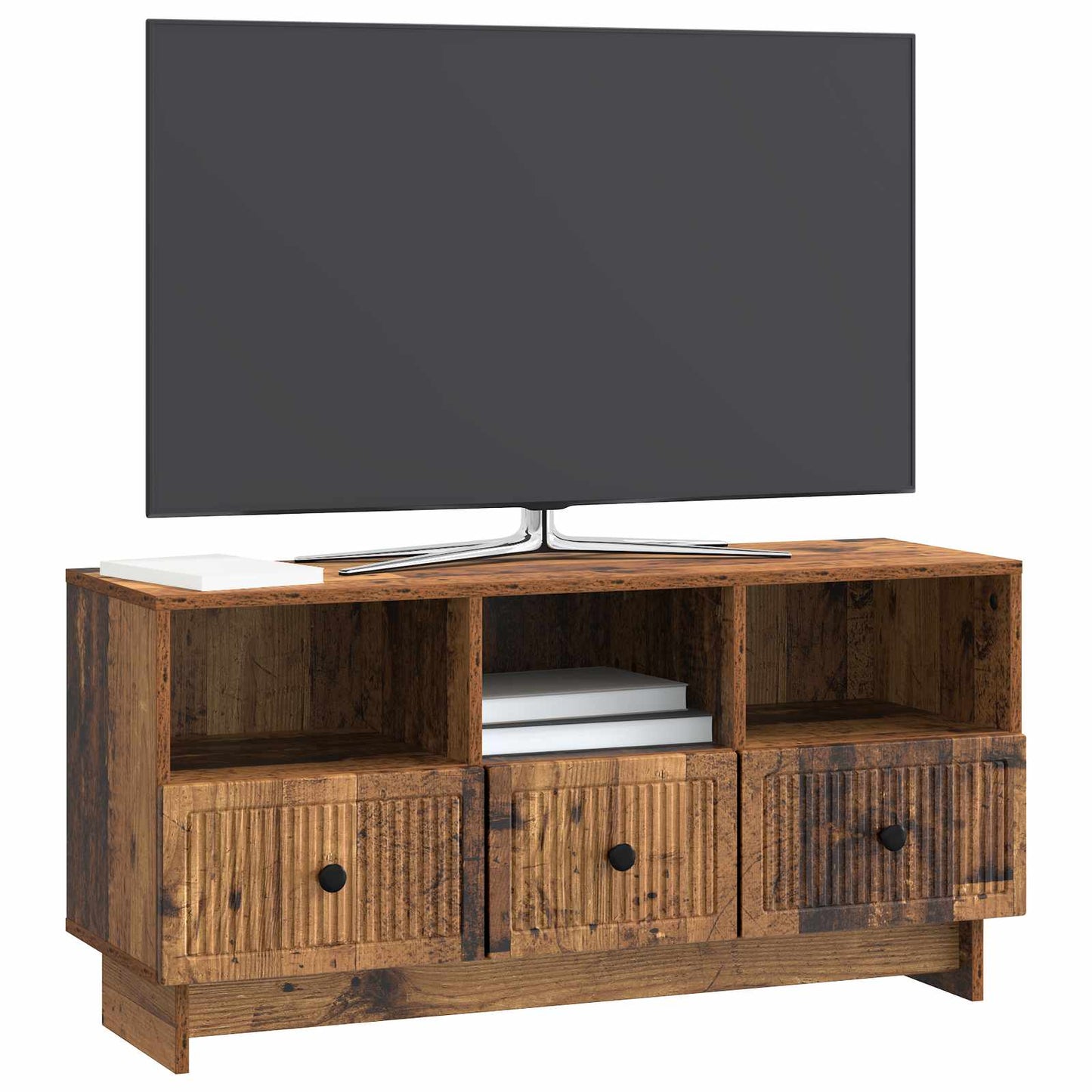 TV-Møbel Gammelt Tre TV-skap med skuff 102 x 34,5 x 50 cm
