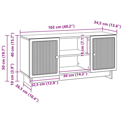 TV-skap Gammelt tre 102 x 34,5 x 50 cm Konstruert tre