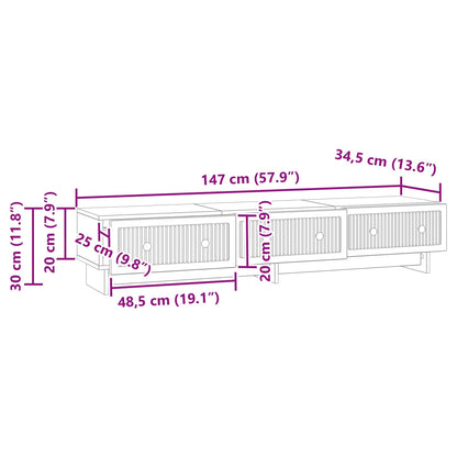 TV-skap med skuff Gammelt tre 147 x 34,5 x 30 cm Konstruert tre