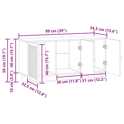 TV-skap Sonoma eik 99 x 34,5 x 50 cm Konstruert tre
