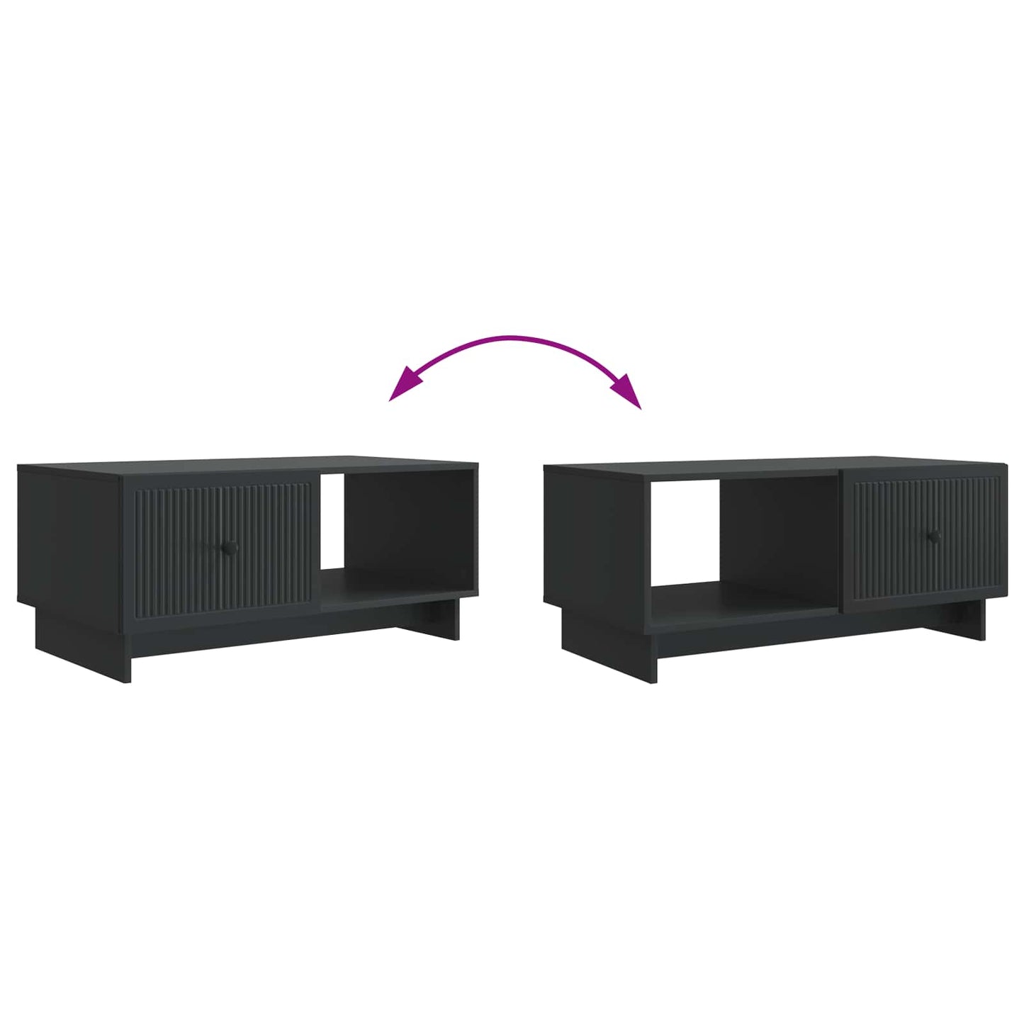 Kaffebord Svart 90 x 50 x 40 cm Konstruert tre