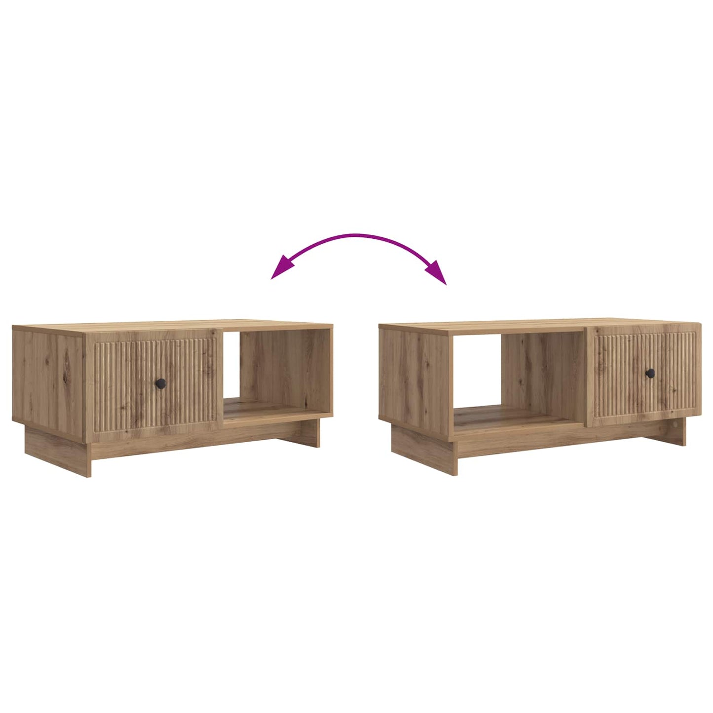 Kaffebord Artisan eik 90 x 50 x 40 cm Konstruert tre