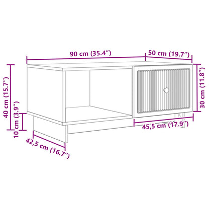 Kaffebord Artisan eik 90 x 50 x 40 cm Konstruert tre