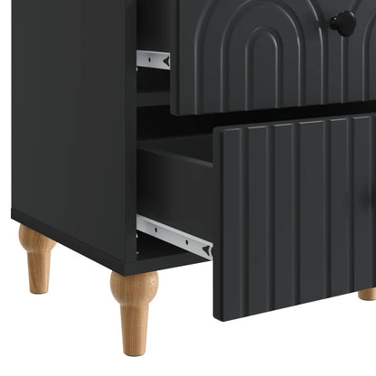 Nattbordskap 2 pcs Svart 43 x 34,5 x 48 cm Konstruert tre