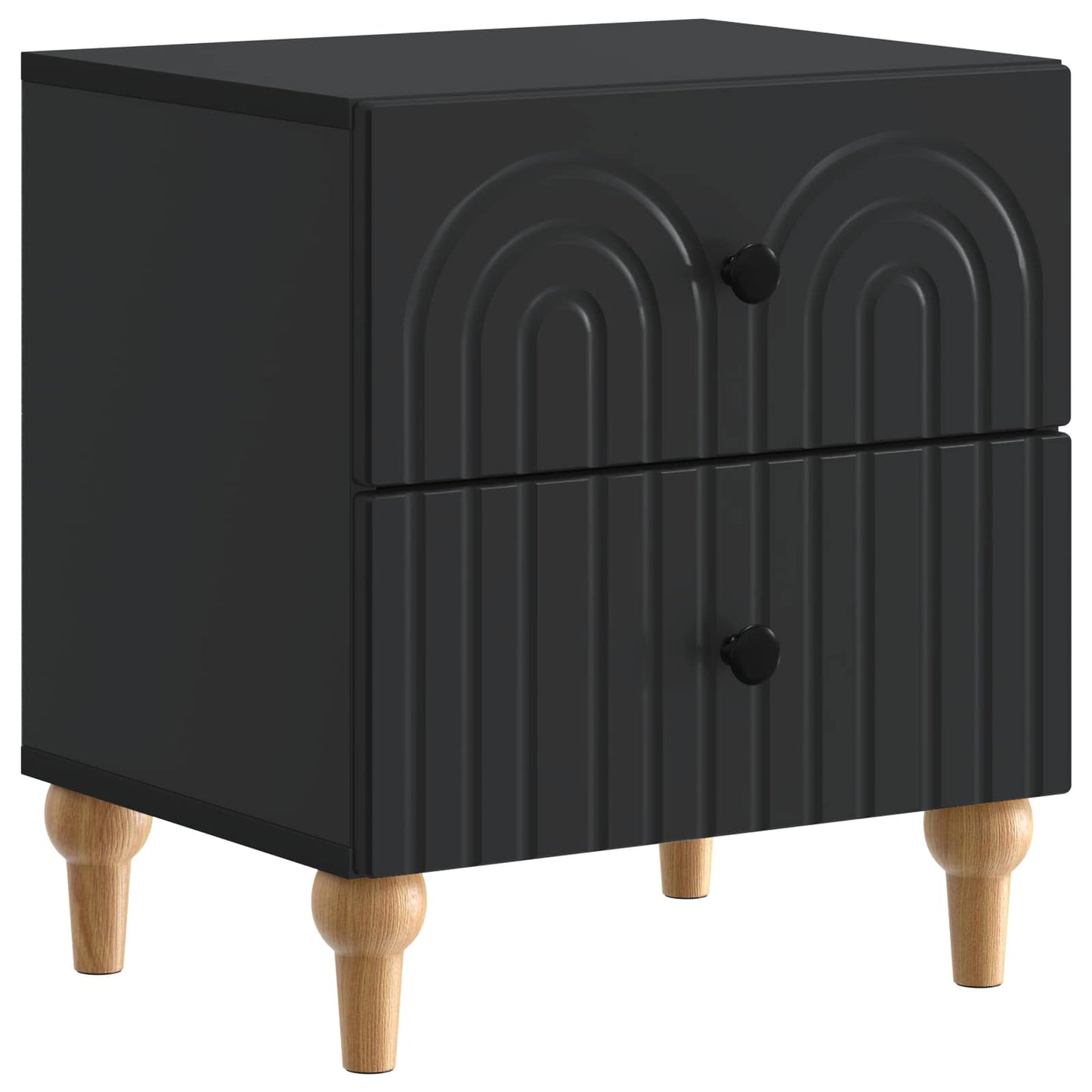 Nattbordskap 2 pcs Svart 43 x 34,5 x 48 cm Konstruert tre