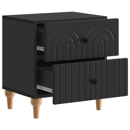 Nattbordskap 2 pcs Svart 43 x 34,5 x 48 cm Konstruert tre