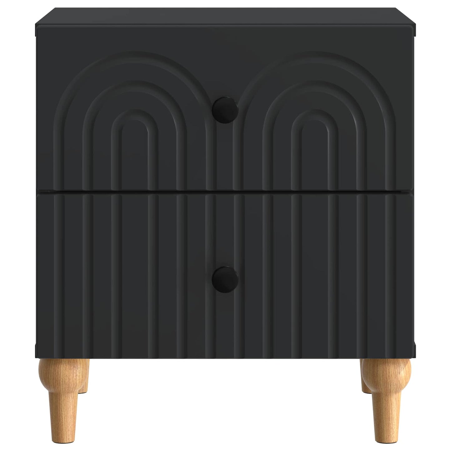 Nattbordskap 2 pcs Svart 43 x 34,5 x 48 cm Konstruert tre