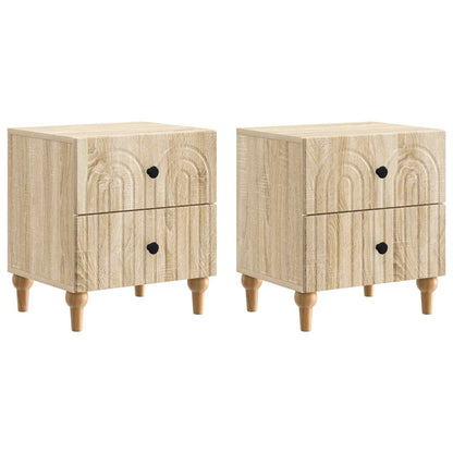 Nattbordskap 2 pcs Sonoma eik 43 x 34,5 x 48 cm Konstruert tre