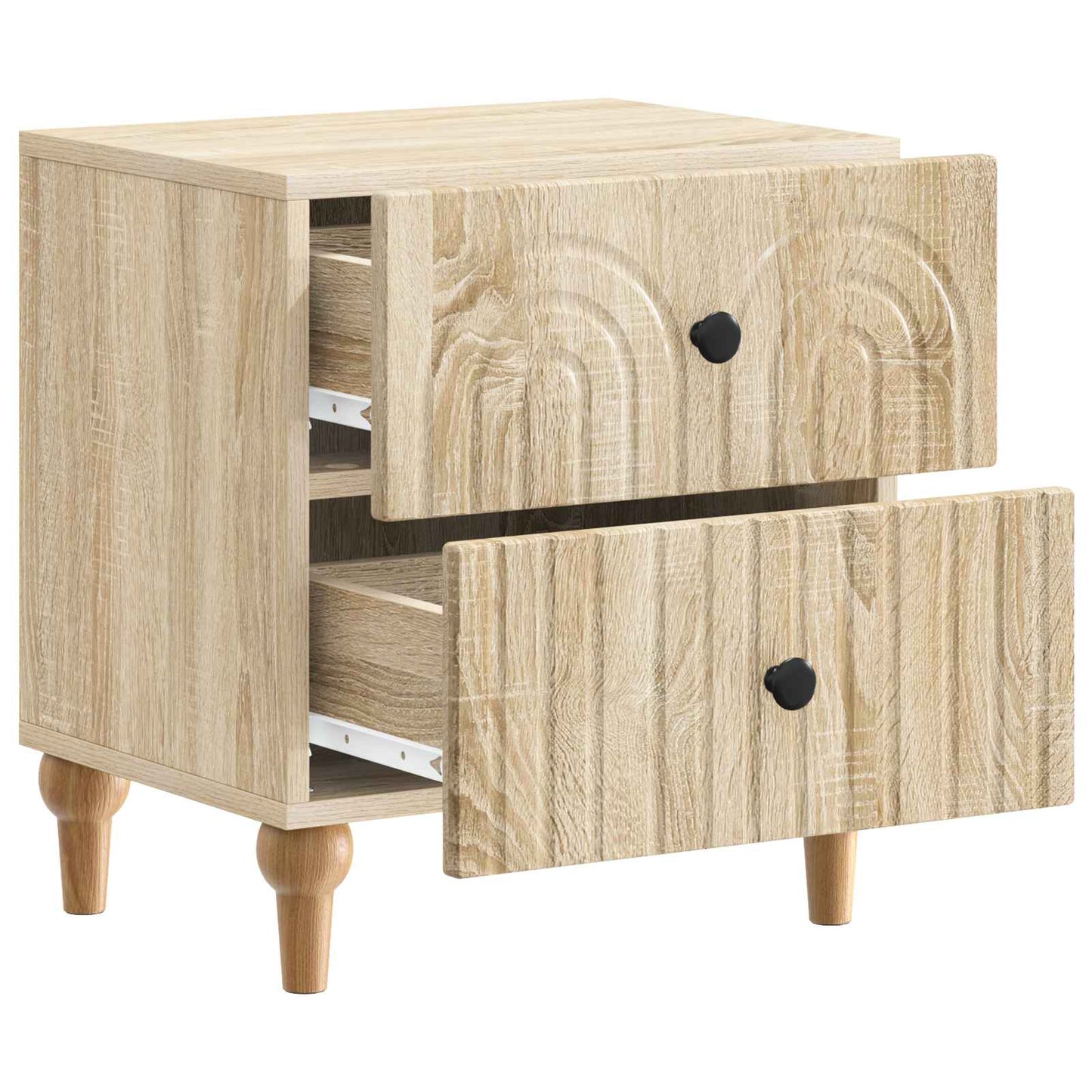 Nattbordskap 2 pcs Sonoma eik 43 x 34,5 x 48 cm Konstruert tre