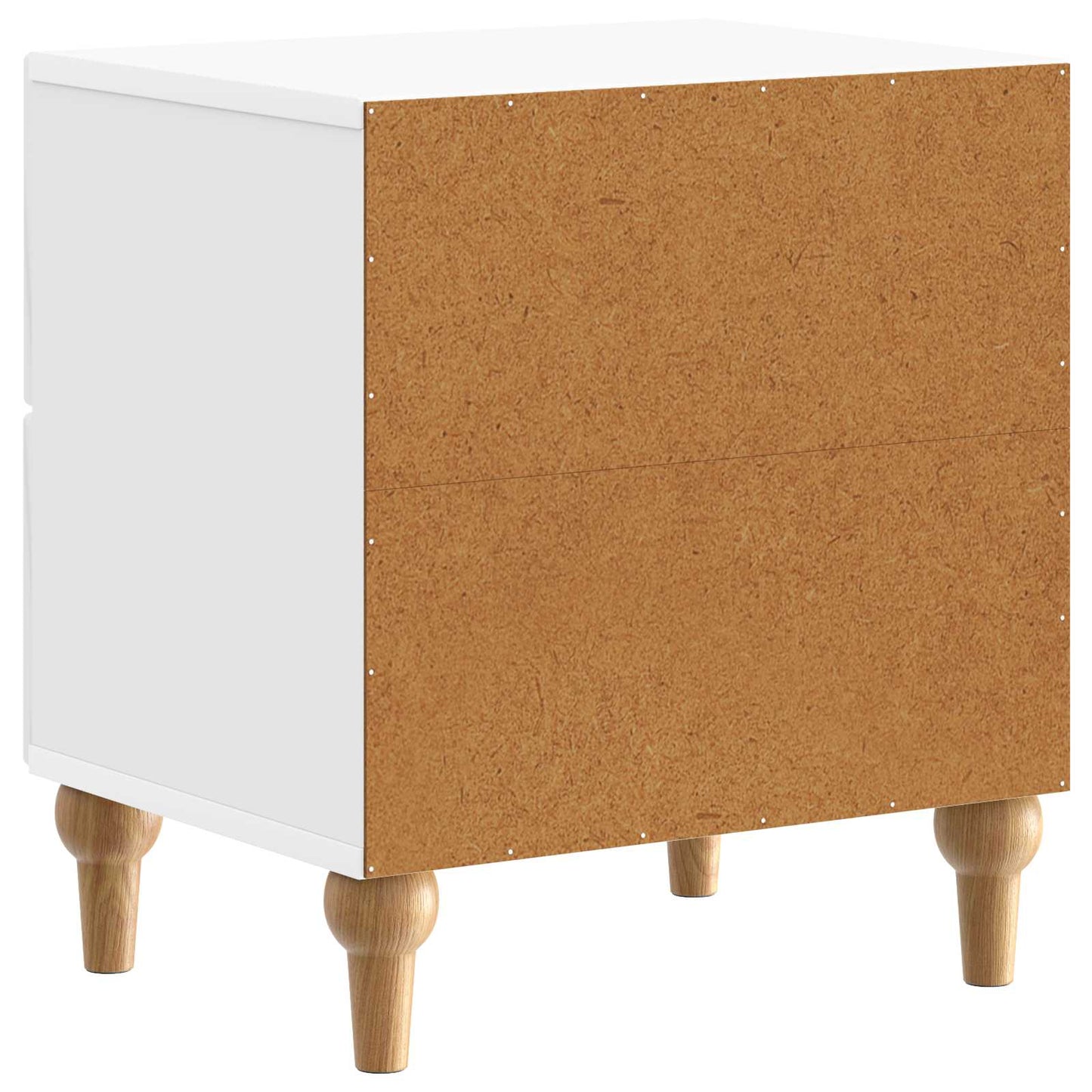 Nattbordskap med skuff 2 pcs Høgglans hvit 43 x 34,5 x 48 cm