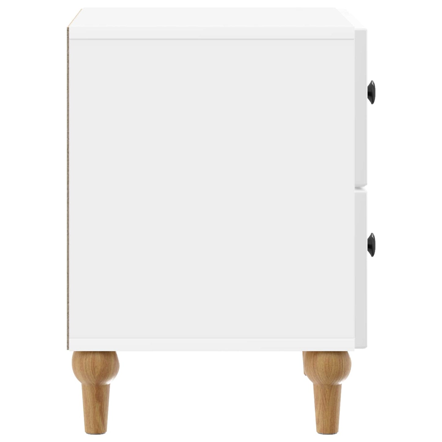 Nattbordskap med skuff 2 pcs Høgglans hvit 43 x 34,5 x 48 cm